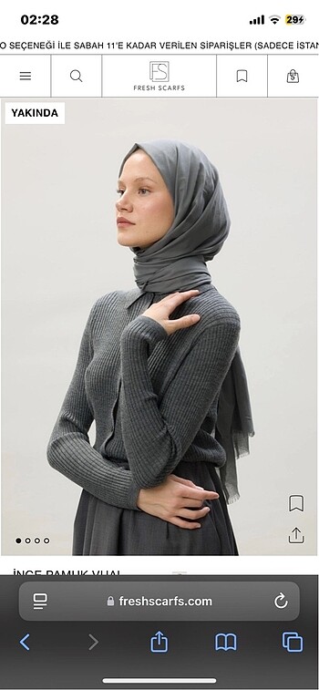 Fresh scarfs ince pamuk vual şal