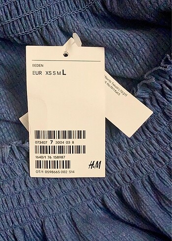 l Beden mavi Renk H&M omuzları açık bluz