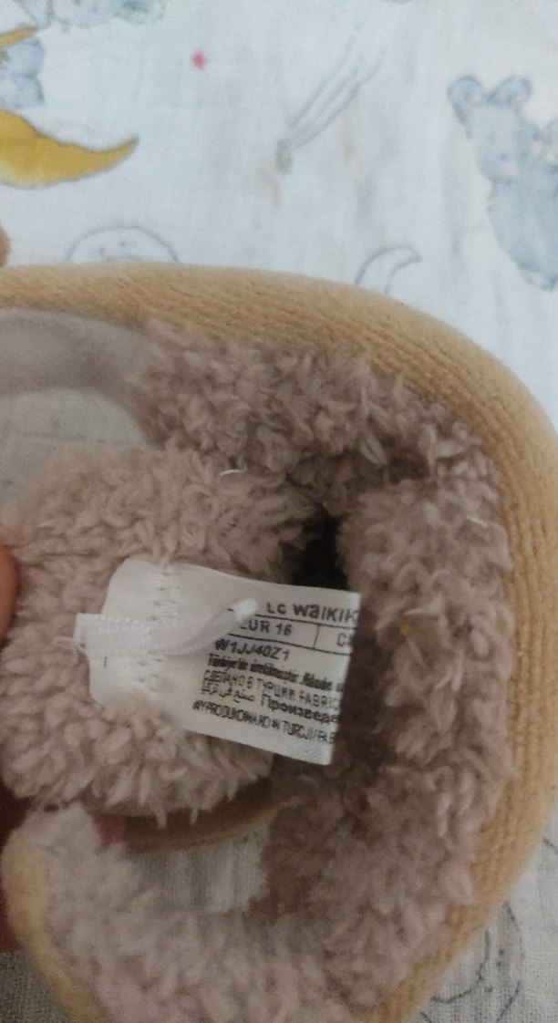 Kız Çocuk Kahverengi Peluş Ev Terliği - Görsel 4