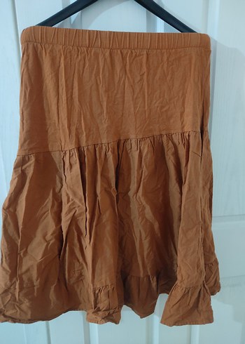 Bej Uzun Hamile Keten Etek - Görsel 3