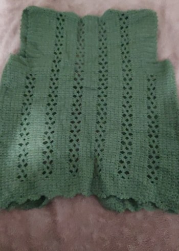 Yeşil Bohem Örgü çocuk Yelek - Görsel 3