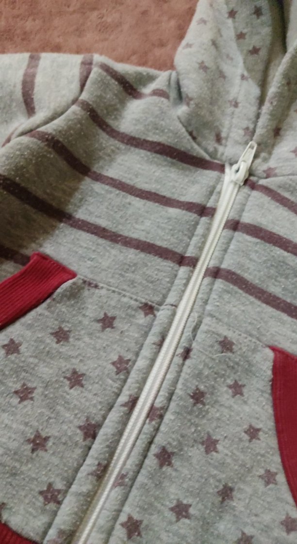 Kapüşonlu Fermuarlı Gri Erkek Çocuk Sweatshirt - Görsel 2