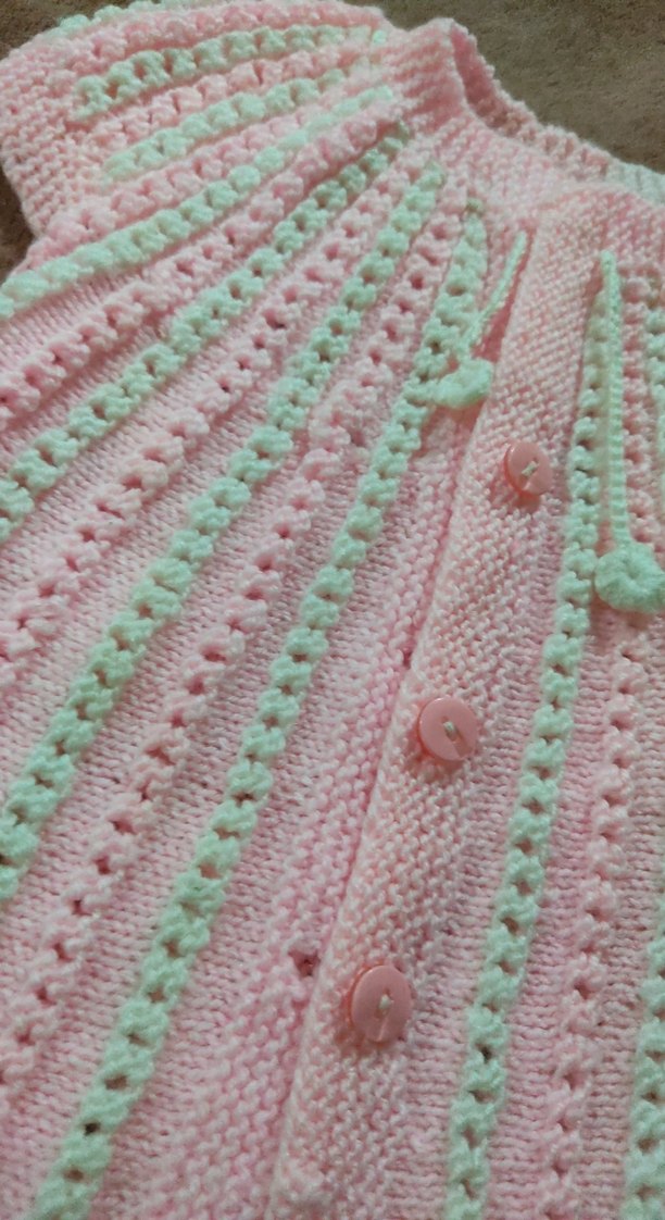 Kız Çocuk Pembe Örgü Hırka - Görsel 2