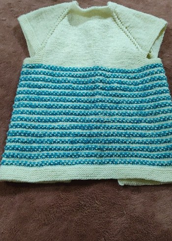 Kız Çocuk Örgü Kolsuz Hırka - Görsel 3