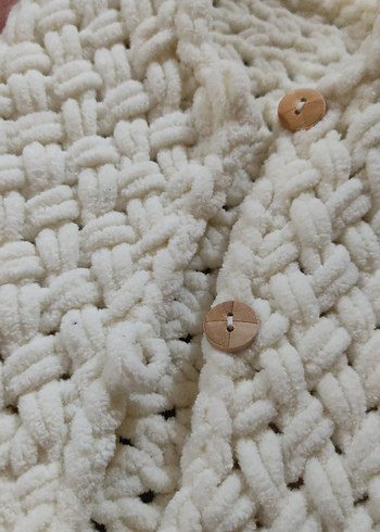 Kız Çocuk Örgü Bohem Düğmeli Yelek - Görsel 2