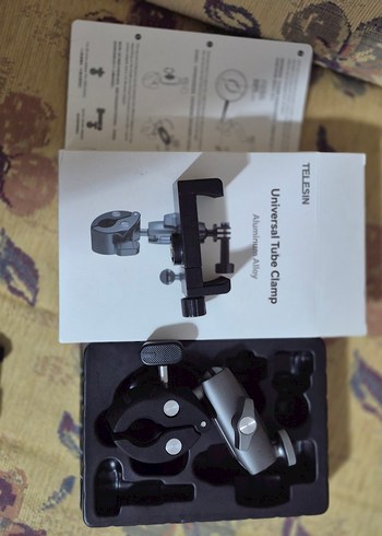 TELESIN Siyah Evrensel Tüp Kelepçe - Görsel 5