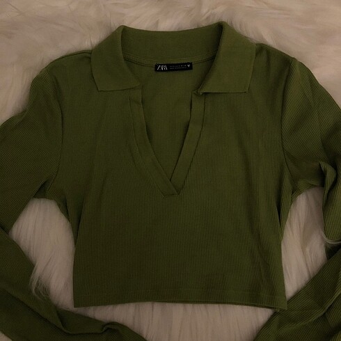 Zara Fitilli Polo Yaka Üst
