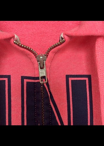 Pembe Kapüşonlu Fermuarlı Sweatshirt - Görsel 2