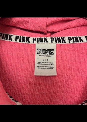 Pembe Kapüşonlu Fermuarlı Sweatshirt - Görsel 5