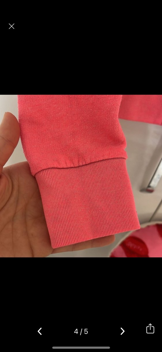 Pembe Kapüşonlu Fermuarlı Sweatshirt - Görsel 4