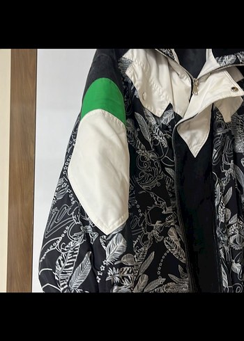 Desenli Siyah Midi Kadın Ceket - Görsel 3