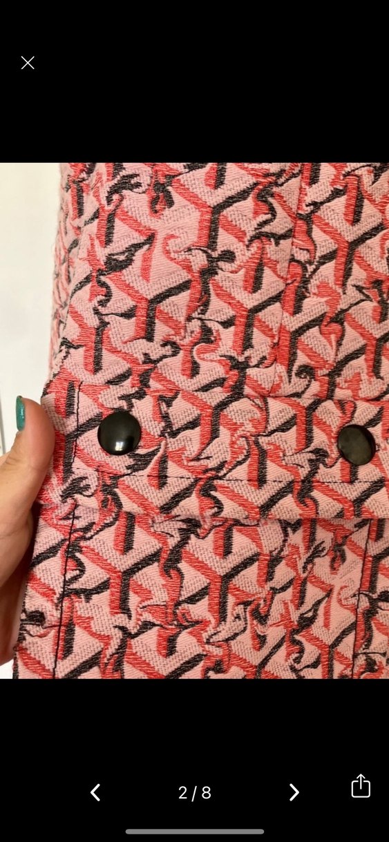 Pembe Desenli Kadın Mini Ceket - Görsel 2