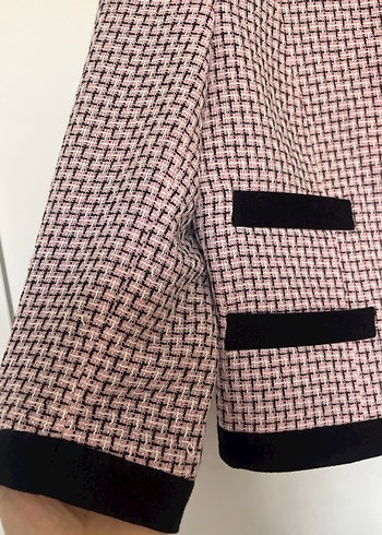 Düğmeli Mini Pembe Parisian Ceket - Görsel 4