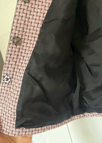Düğmeli Mini Pembe Parisian Ceket - Görsel 5