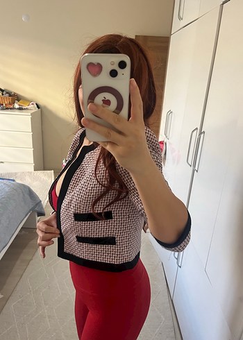 Düğmeli Mini Pembe Parisian Ceket - Görsel 2