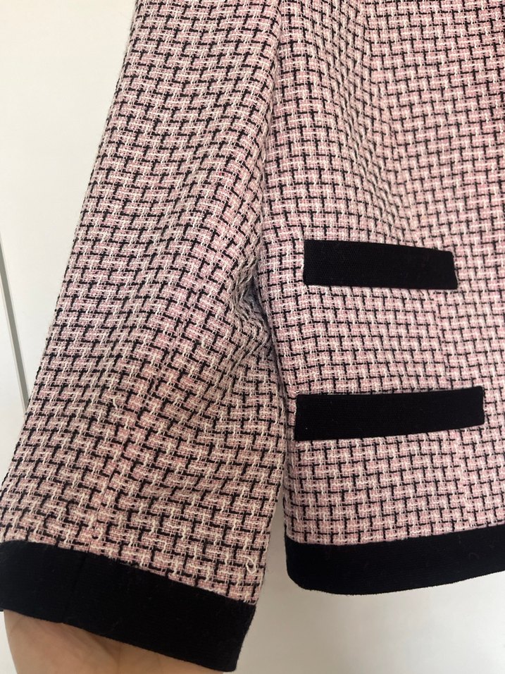 Düğmeli Mini Pembe Parisian Ceket - Görsel 4