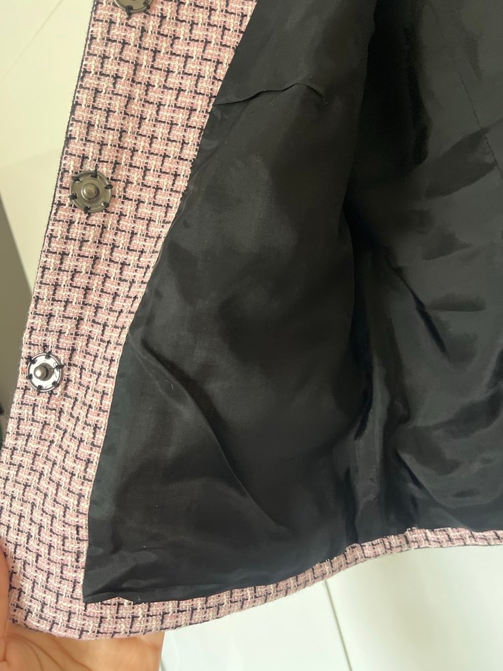 Düğmeli Mini Pembe Parisian Ceket - Görsel 5