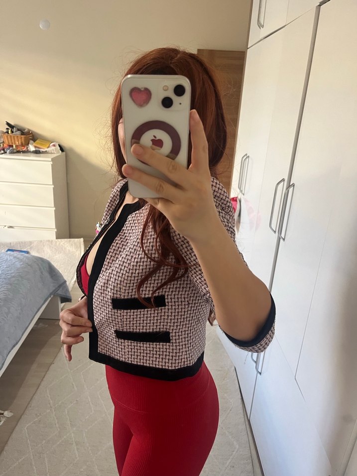 Düğmeli Mini Pembe Parisian Ceket - Görsel 2