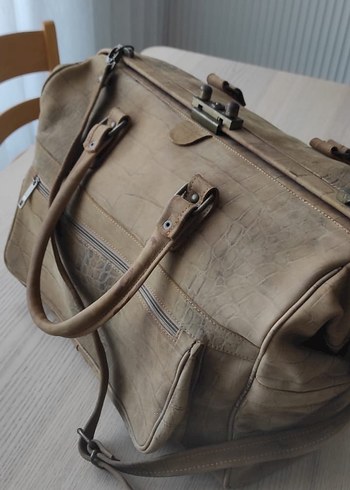 Bej Deri Vintage Kadın Çantası - Görsel 6