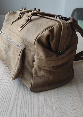 Bej Deri Vintage Kadın Çantası - Görsel 3