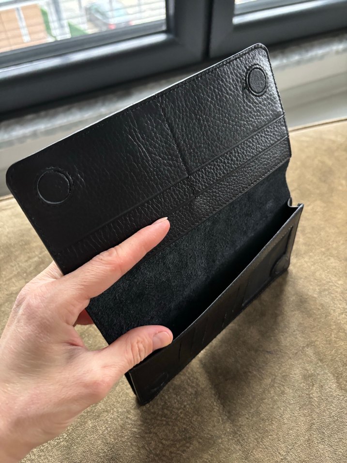 Siyah Orijinal Deri Kadın Cüzdanı - Görsel 5
