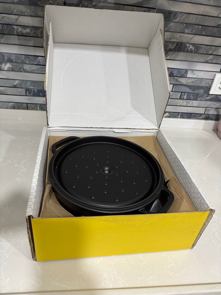 HECHA Marka Siyah Döküm Tencere Kapaklı - Görsel 2