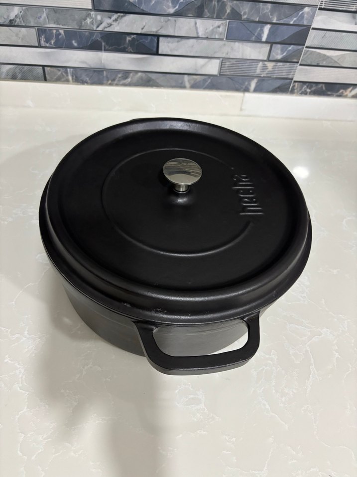 HECHA Marka Siyah Döküm Tencere Kapaklı - Görsel 4