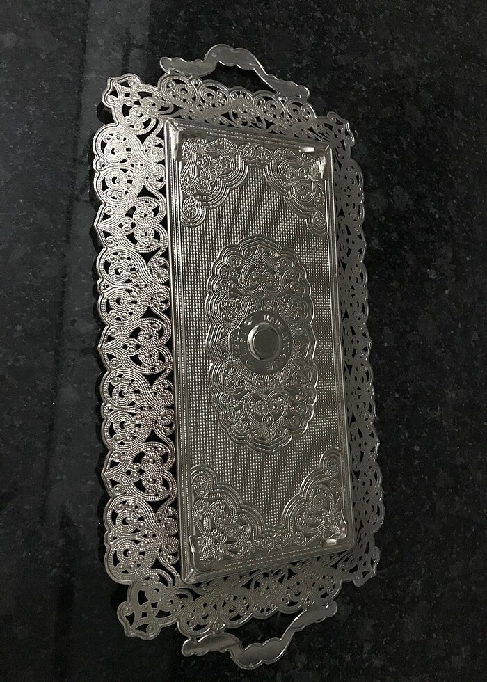 Gümüş Renk Nişan,Kahve Tepsisi - Görsel 3