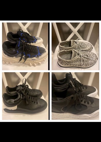 Orjinal Alexander McQueen, Valentino, Balmain 4 adet ayakkabı