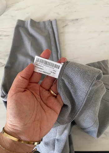 xl Beden gri Renk Gri Kadın Pamuk Kumaş Pantolon