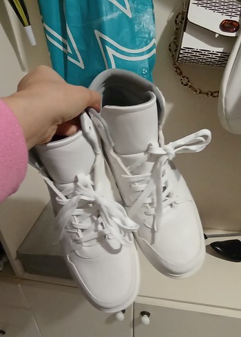 sıfır Beyaz Gri Bağcıklı erkek Spor Ayakkabı - Görsel 3