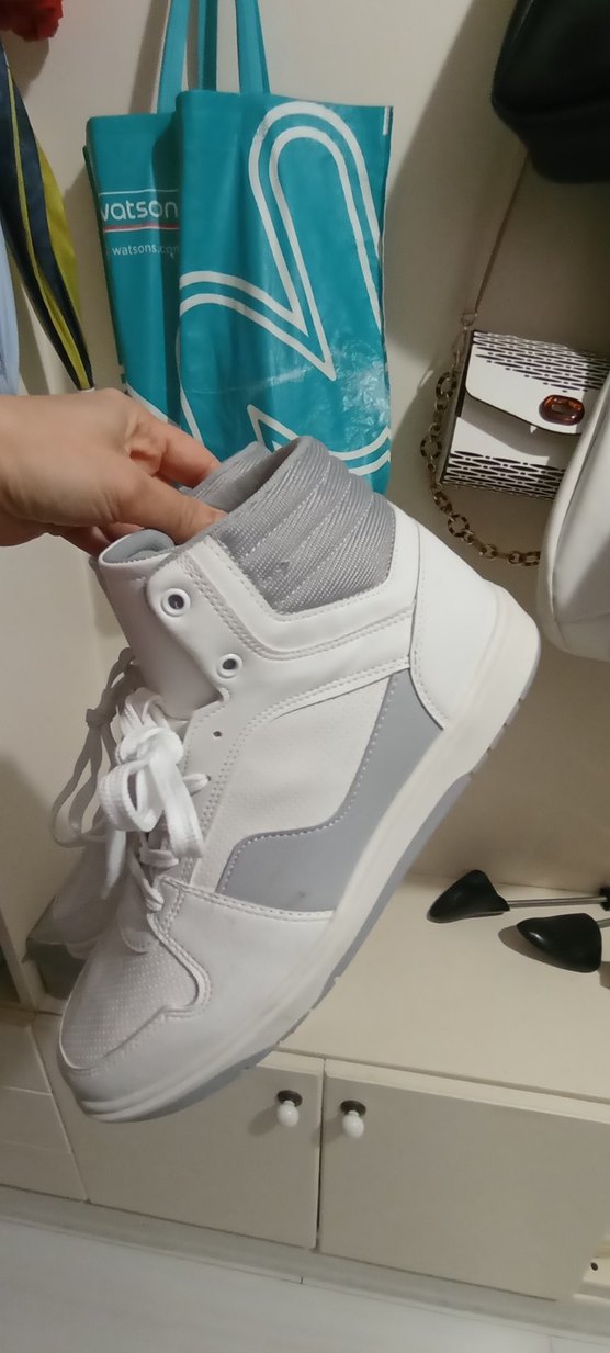 sıfır Beyaz Gri Bağcıklı erkek Spor Ayakkabı - Görsel 2