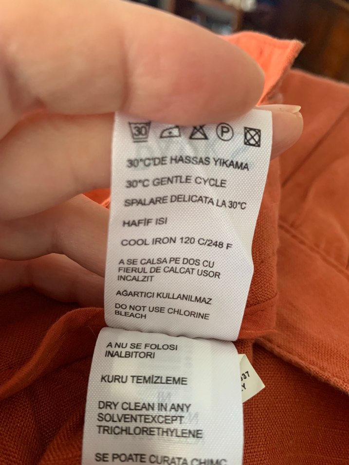 Düğmeli Keten Kadın Midi Etek - Görsel 4