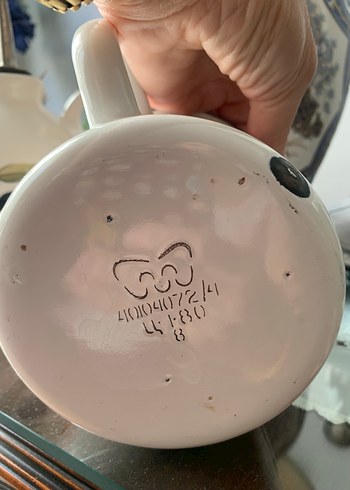 Beden beyaz Renk Beyaz Meyve Desenli Emaye Kupa