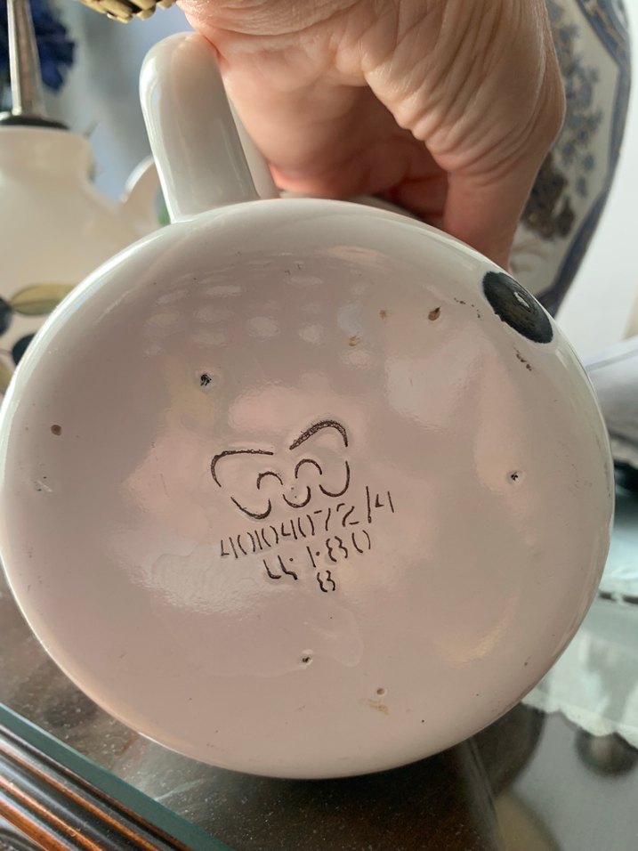 Beyaz Meyve Desenli Emaye Kupa - Görsel 5