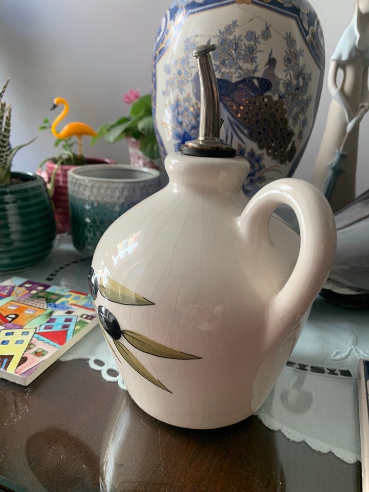 Zeytin Desenli Beyaz Yağlık - Görsel 3