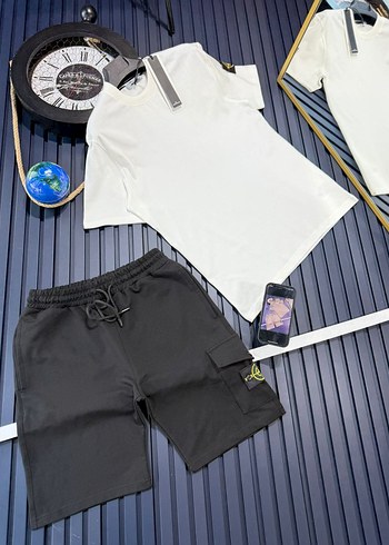 stone island Beyaz Erkek şortlu takım