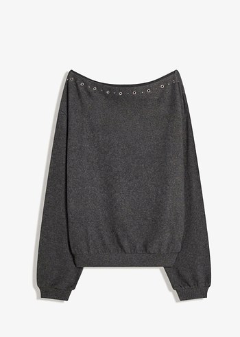 Bershka yaka detaylı Salaş Kazak - Görsel 4