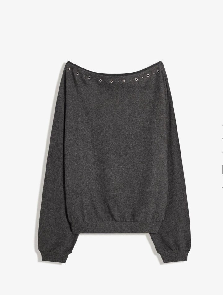 Bershka yaka detaylı Salaş Kazak - Görsel 4