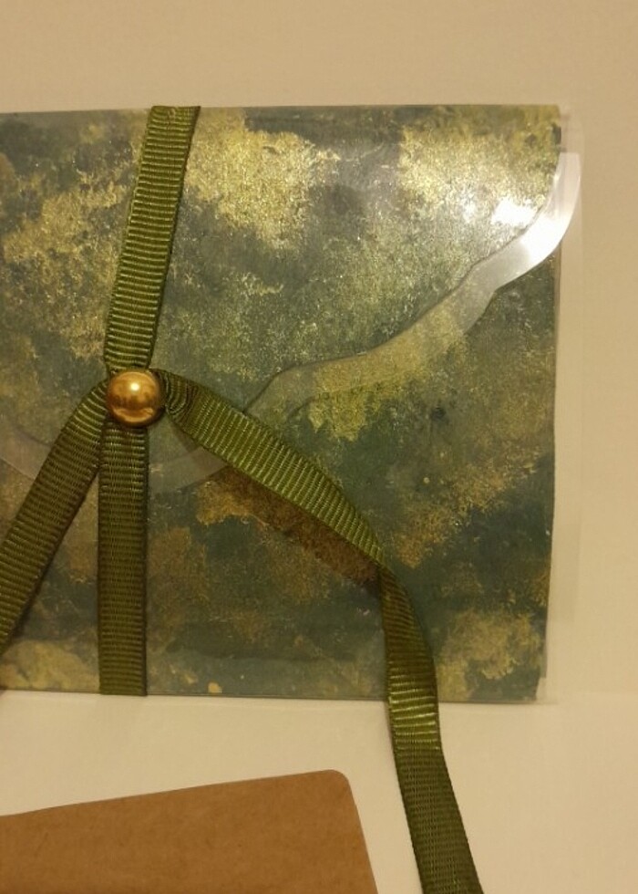 Yeşil ışıltılı hediyelik zarf - Görsel 3