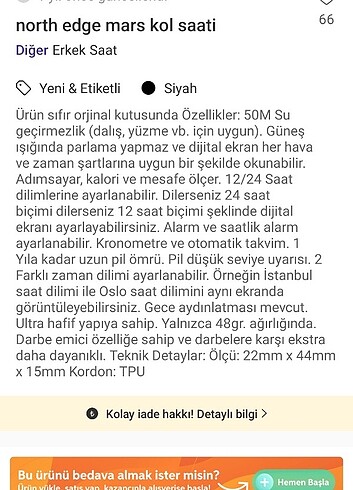 Diğer North edge marş kol saati
