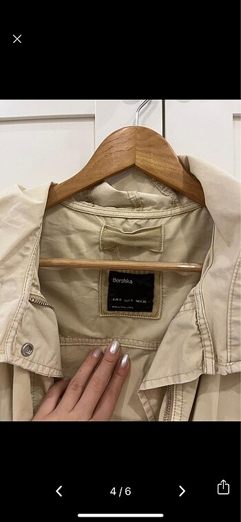 s Beden camel Renk Bershka rüzgarlık Safari ceket