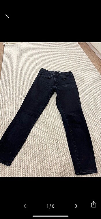 Mavi siyah skinny yüksel bel jean
