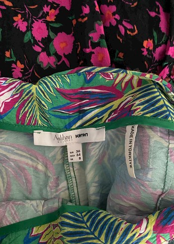 Yeşil Desenli Bohem Mini Şort - Görsel 5