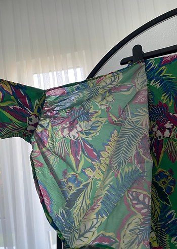 Yeşil Desenli Bohem Mini Şort - Görsel 4