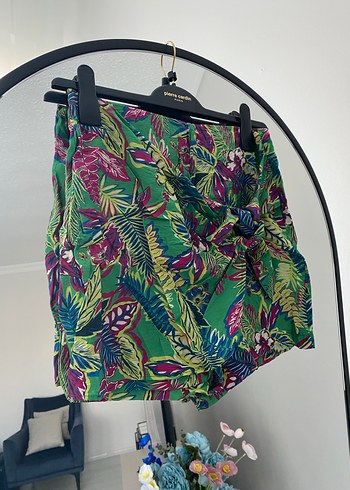 Yeşil Desenli Bohem Mini Şort - Görsel 2