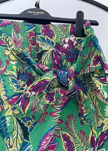 Yeşil Desenli Bohem Mini Şort - Görsel 3