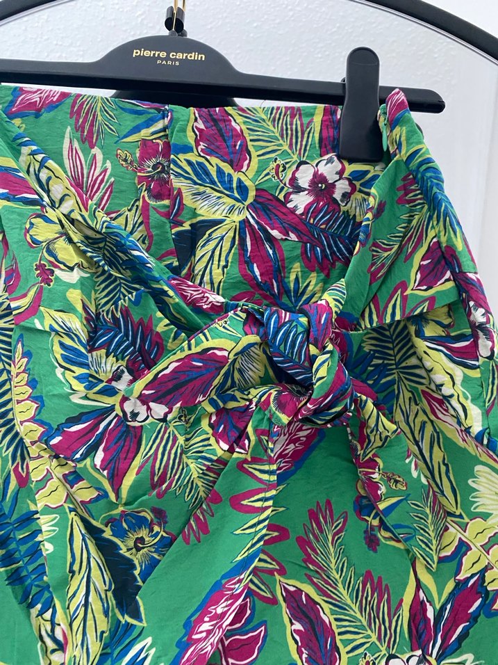 Yeşil Desenli Bohem Mini Şort - Görsel 3