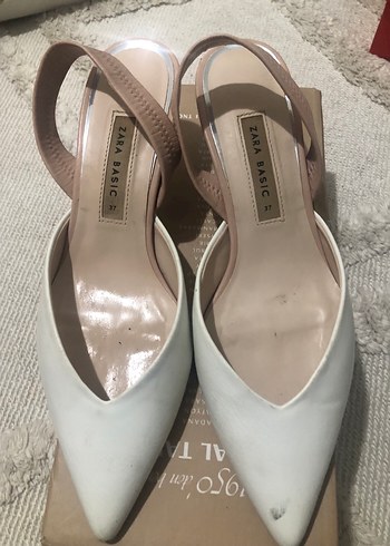 Stradivarius Beyaz Stiletto Topuklu Kadın Abiye Ayakkabı