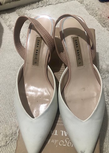 Beyaz Stiletto Topuklu Kadın Abiye Ayakkabı